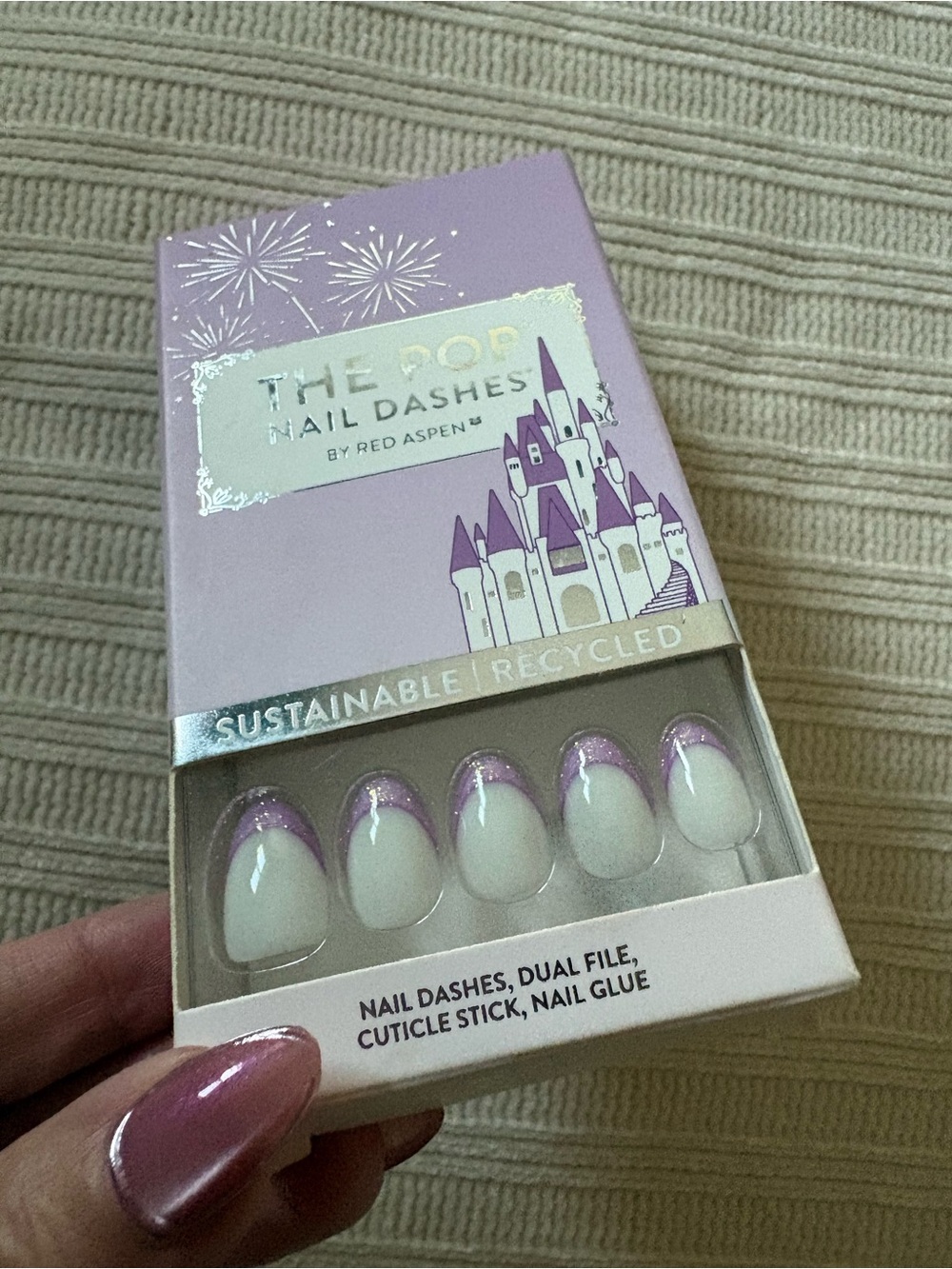 Nail Dashes Red Aspen Purple Glitter Tip Press On Nails Once Upon A Time Ofelia - Picture 4 of 9